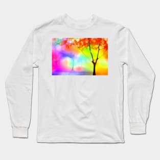 Whimsical rainbow magical tree Long Sleeve T-Shirt